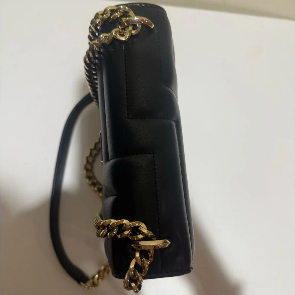 Jimmy Choo Leather Avenue Quad quilted shoulder bag Black Leather, Gold, New - Picture 9 of 13